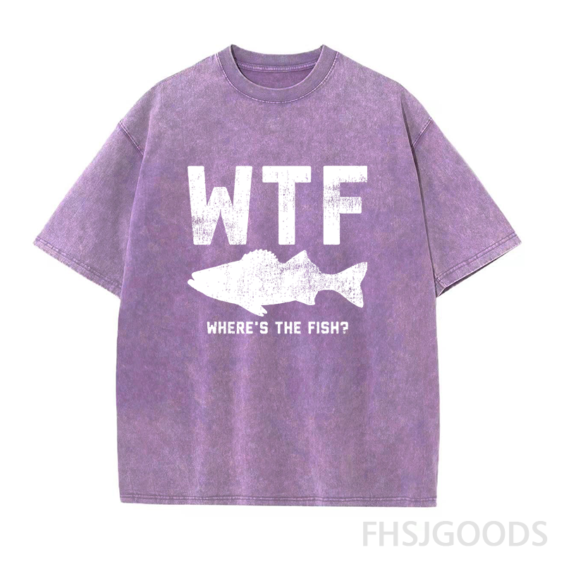 WTF Where's The Fish Unisex Distressed T-Shirt