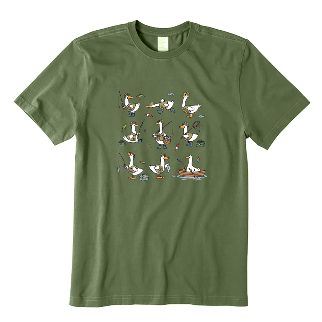 Funny Fishing Goose T-shirt