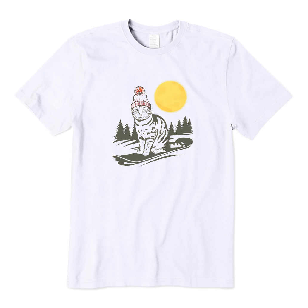 Cat on A Snowboard T-shirt