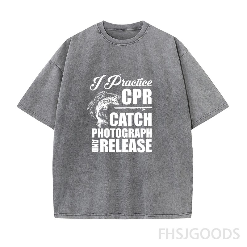 I Practise CPR Catch Photograph and Release Unisex Distressed T-Shirt