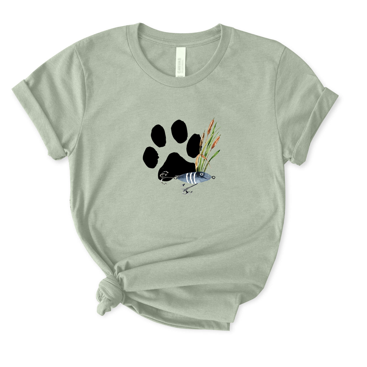 Love Fishing and Dog T-Shirt for women
