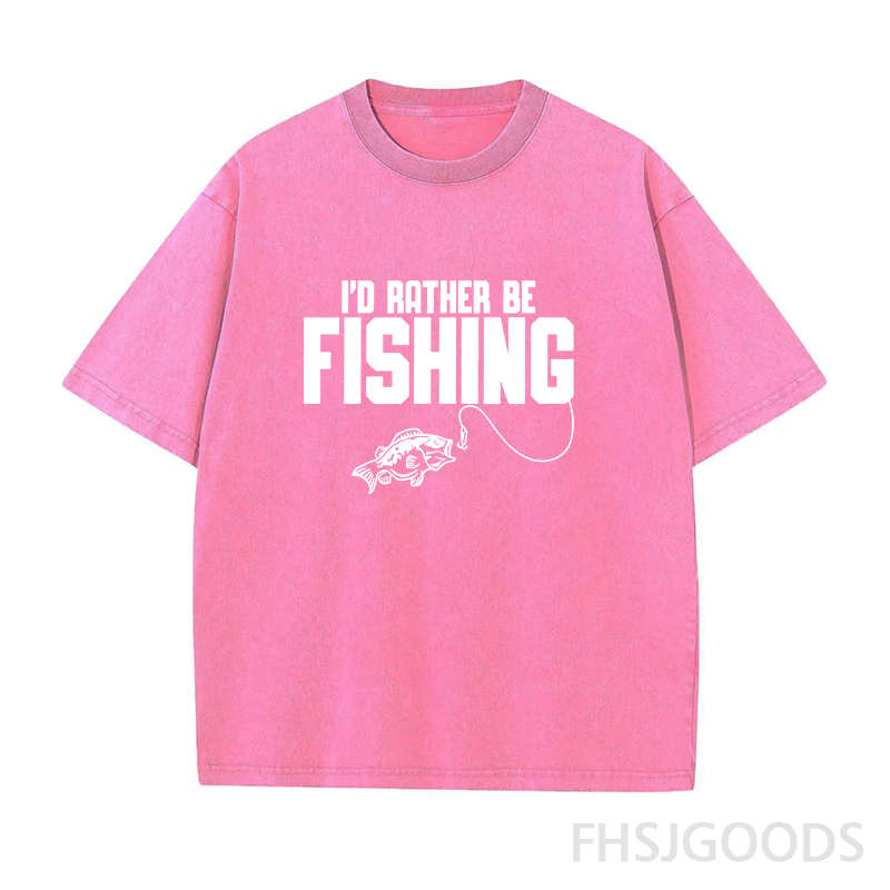 I'd Rather Be Fishing Unisex Distressed T-Shirt