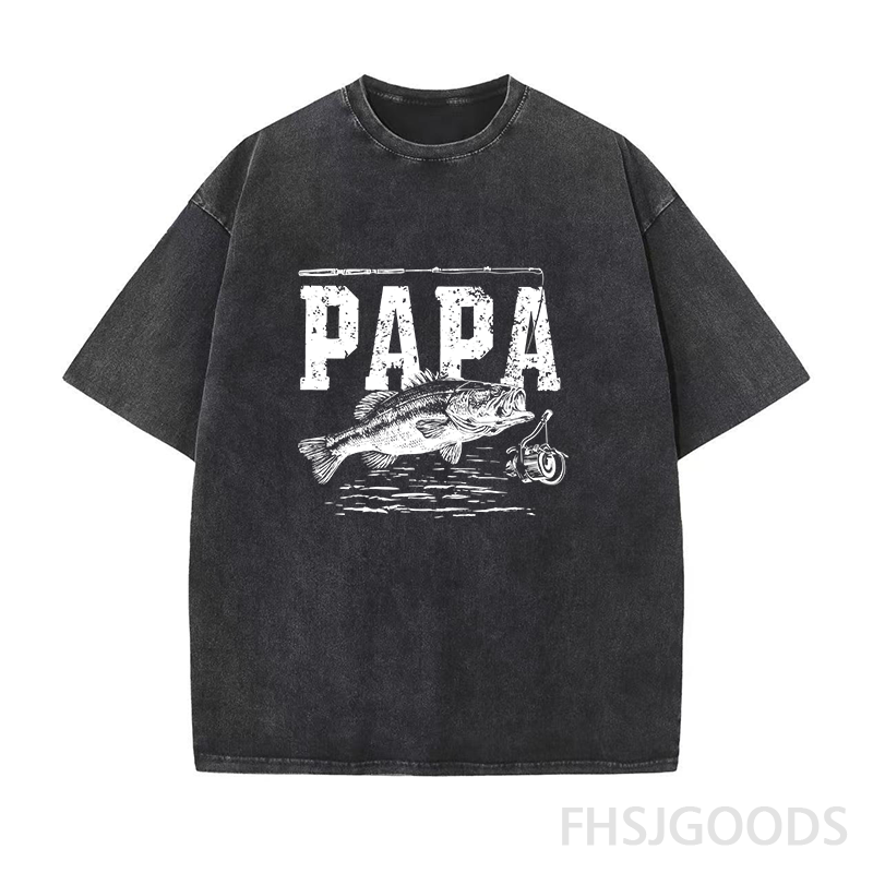 Papa Fishing Unisex Distressed T-Shirt
