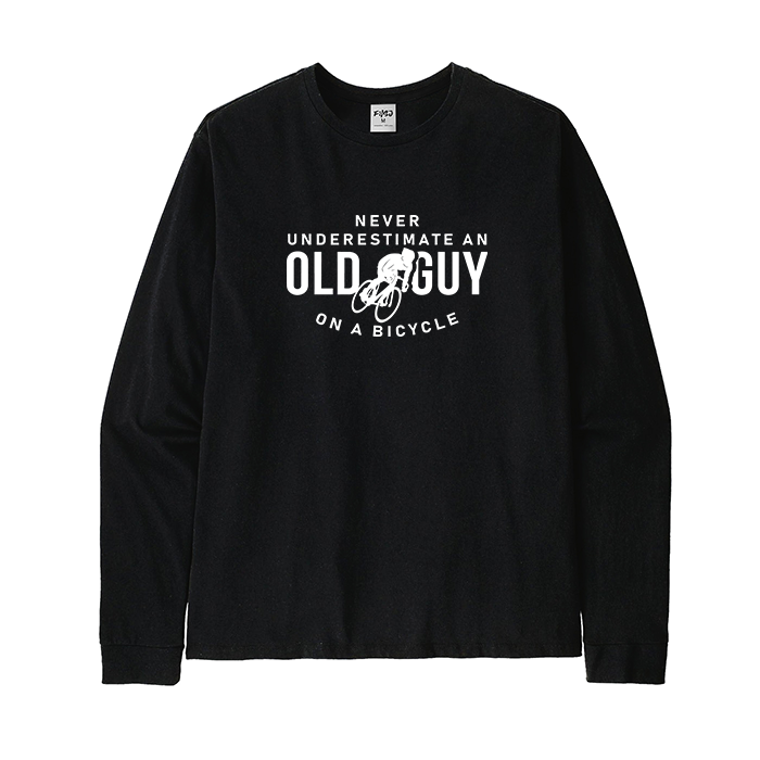 Never Underestimate An Old Guy on A Bicycle Long Sleeve T-Shirt