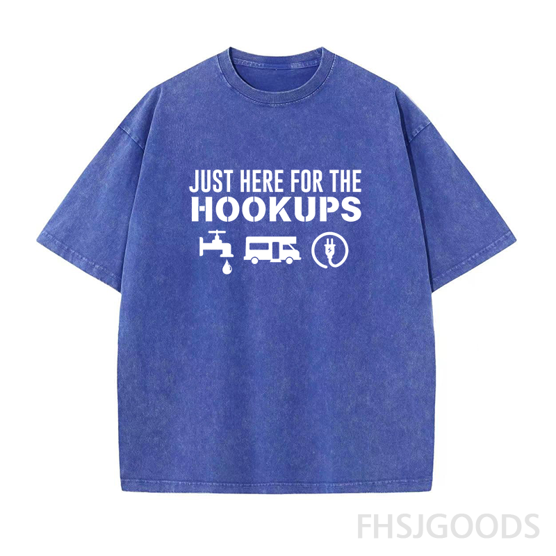 Just Here For The Hookups Unisex Distressed T-Shirt