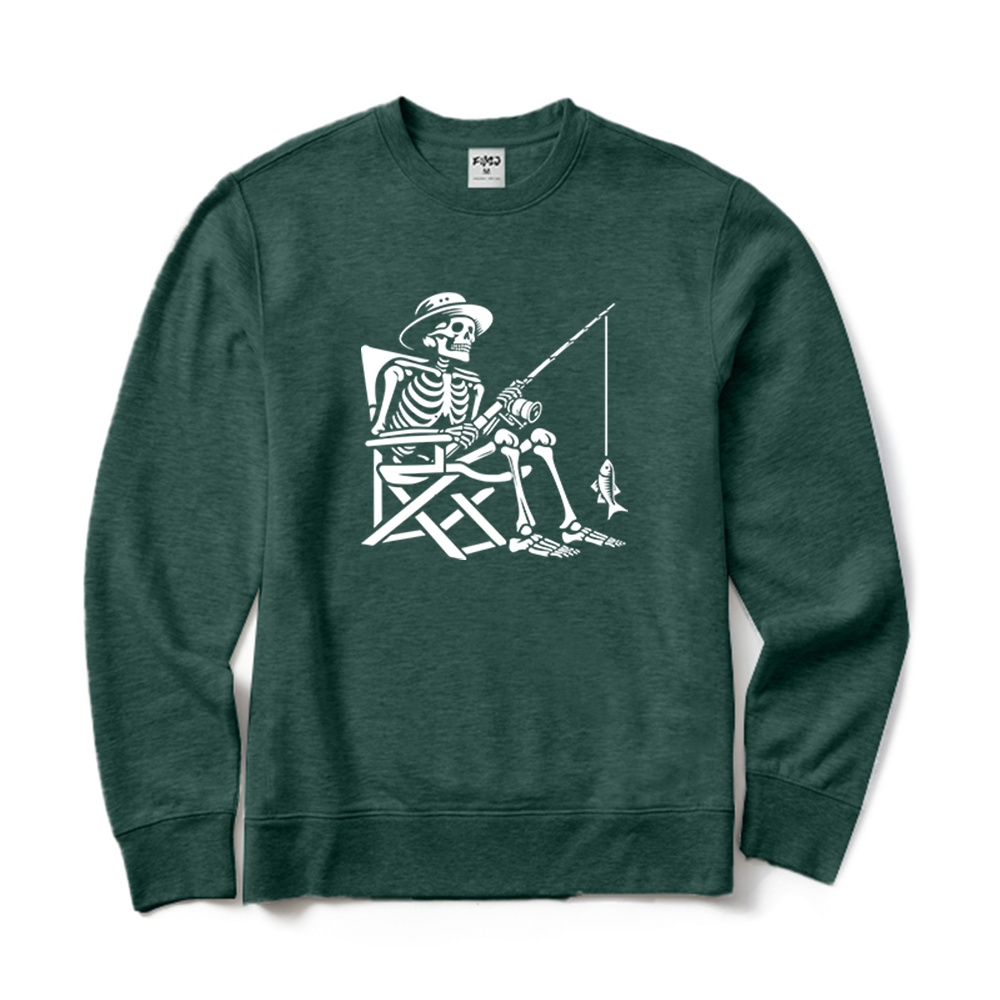 Skeleton Fishing Crewneck Sweatshirt