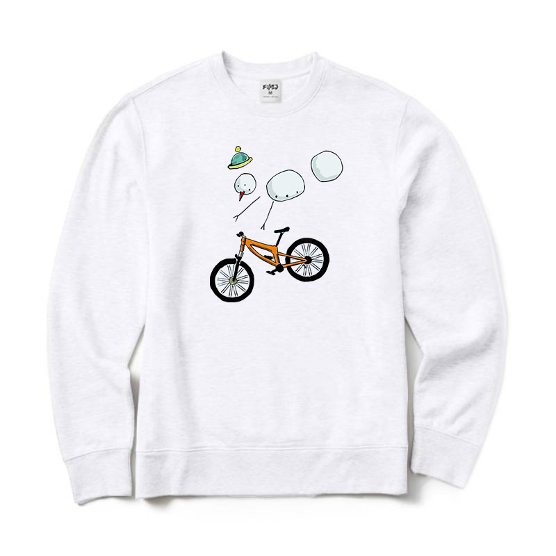 Snowman Mountain Bike Christmas Crewneck Sweatshirt