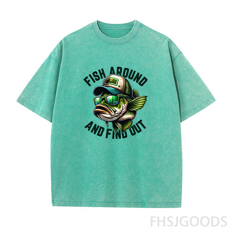 Fish Around And Find Out Unisex Distressed T-Shirt