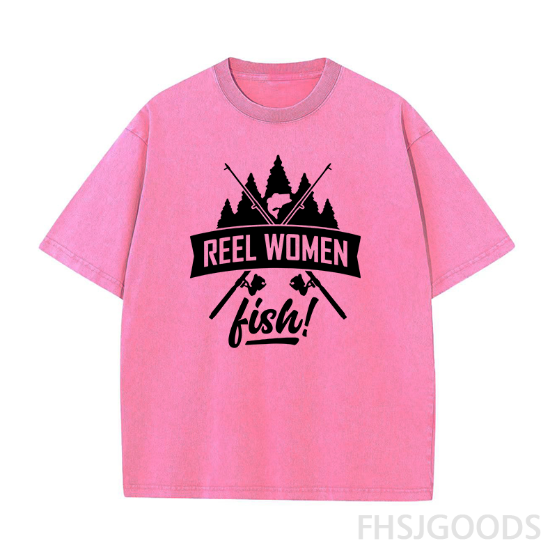Reel Women Fish Unisex Distressed T-Shirt