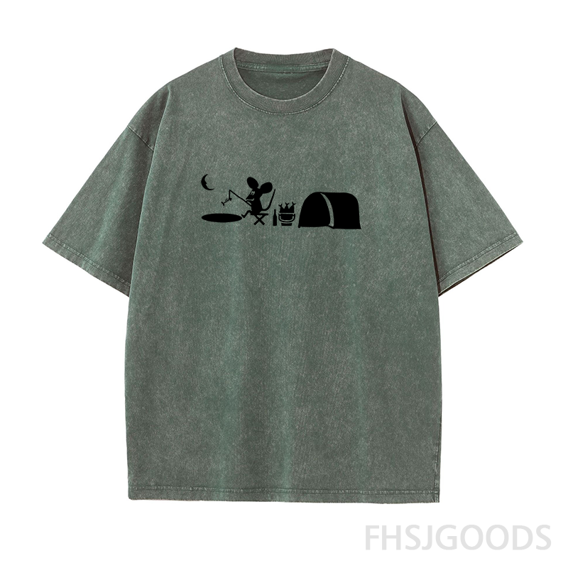 Fishing Mouse Hole Unisex Distressed T-Shirt