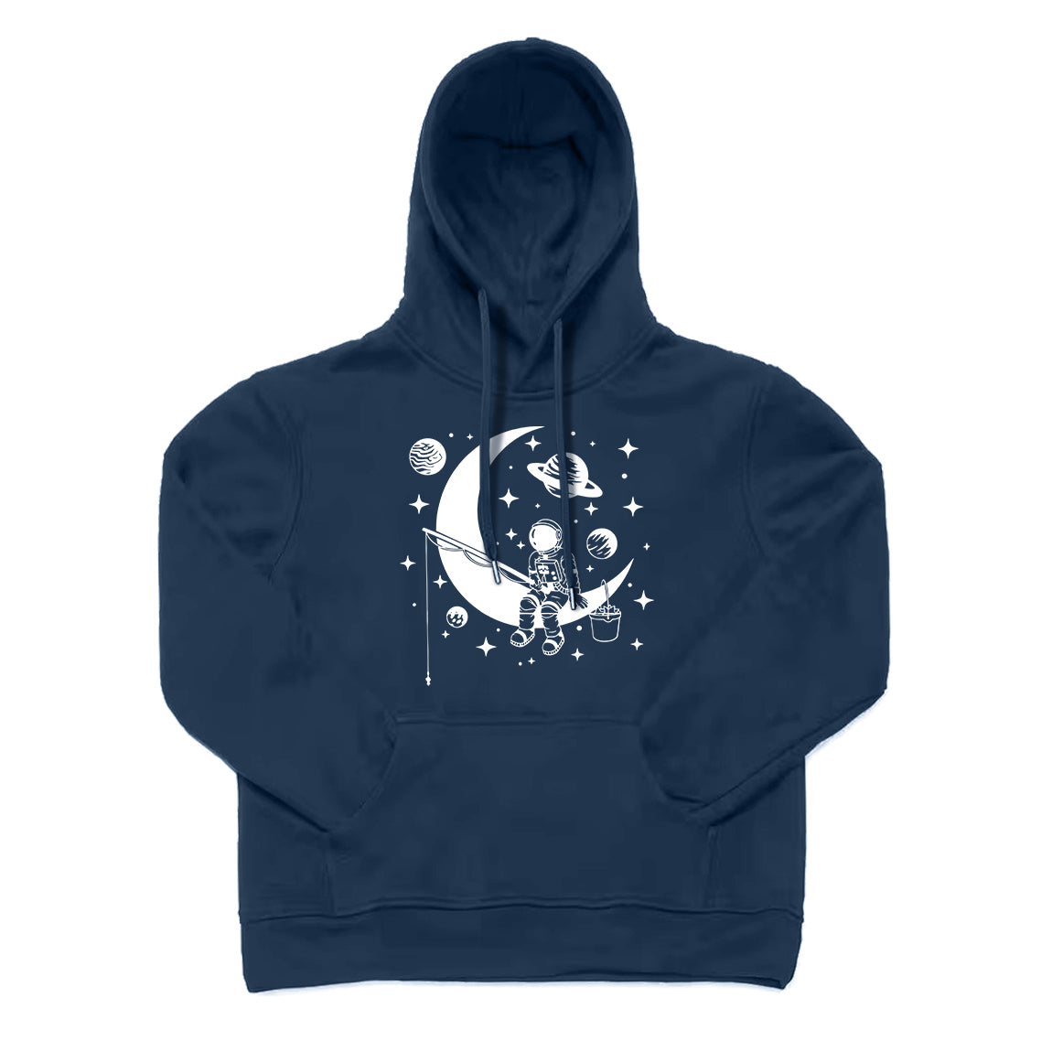 ASTRONAUT SITTING ON THE MOON FISHING Hoodie