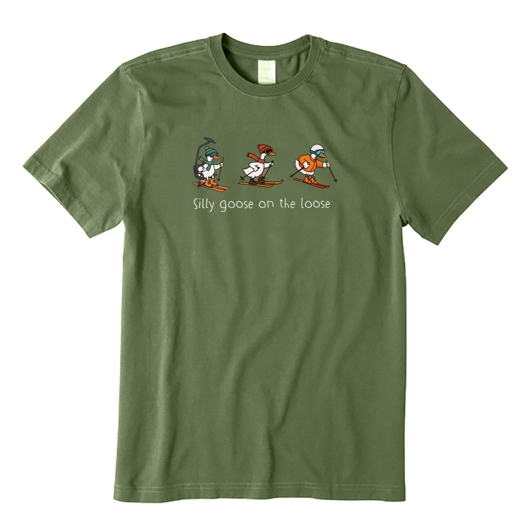 Silly Goose on The Loose Skiing T-shirt