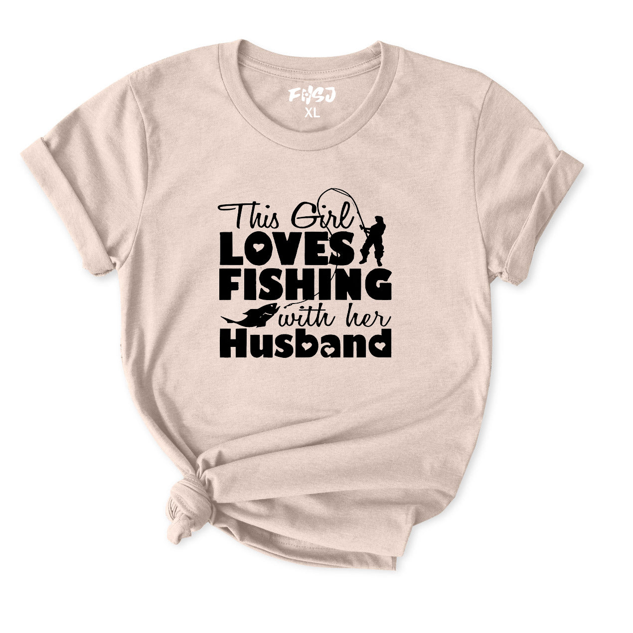 this girl love fishing with husband T-Shirt for Women