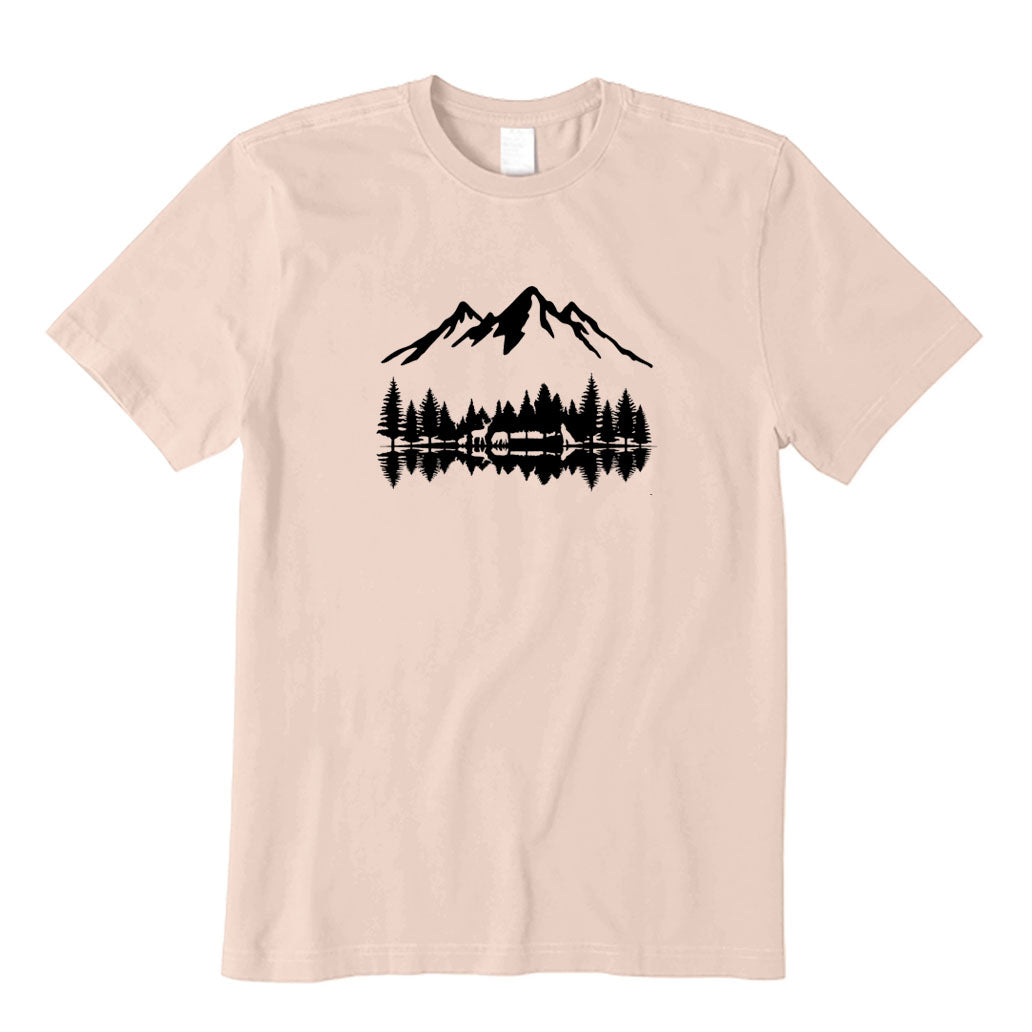 Mountains and Forest Lake Animal Reflections T-Shirt