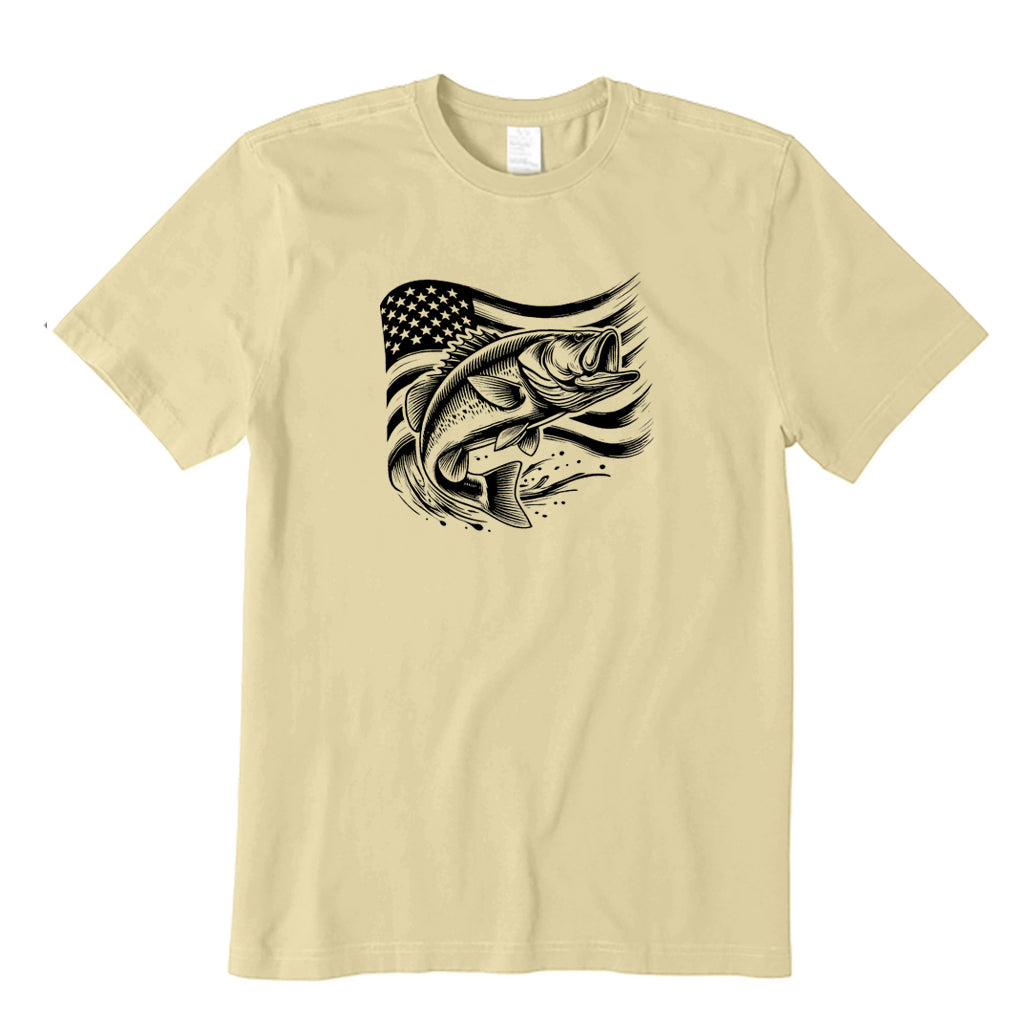 Bass Fishing USA Flag T-Shirt