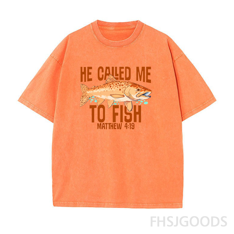 He Called Me to Fish Fishing Unisex Distressed T-Shirt