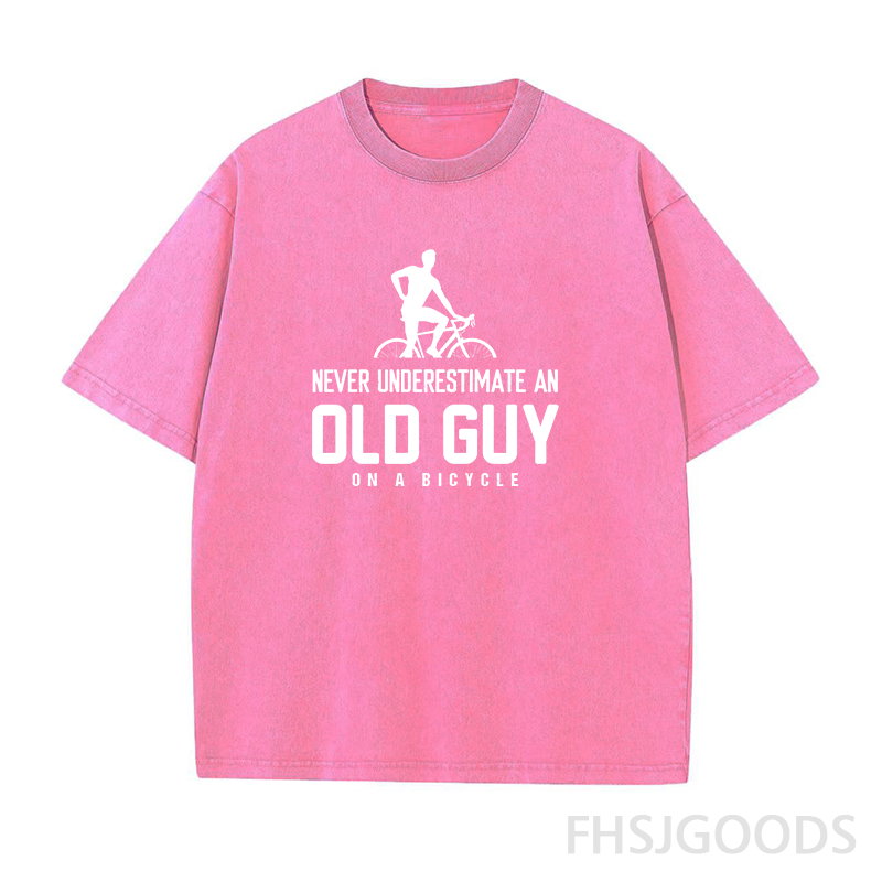 Old Guy on A Bicycle Unisex Distressed T-Shirt