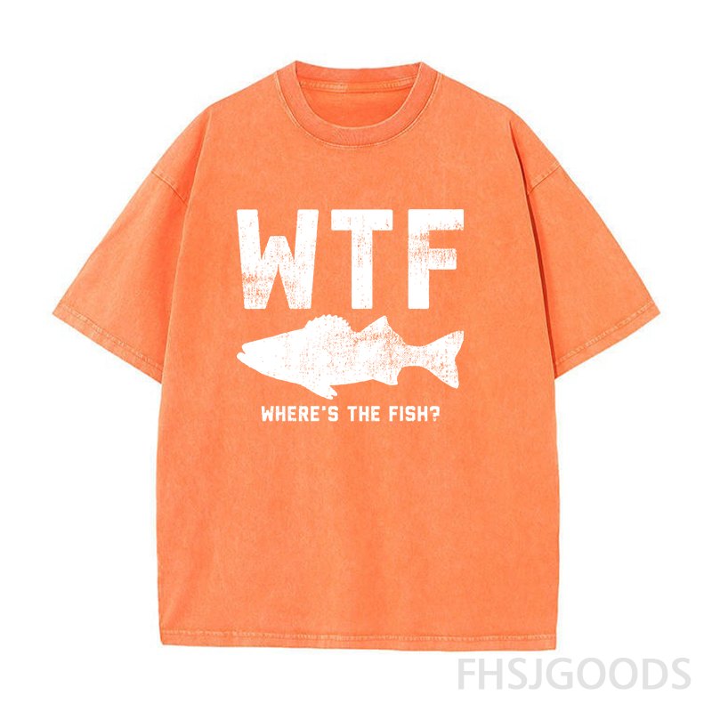 WTF Where's The Fish Unisex Distressed T-Shirt