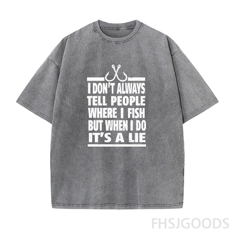 NOT TELL PEOPLE WHERE I FISH Unisex Distressed T-Shirt