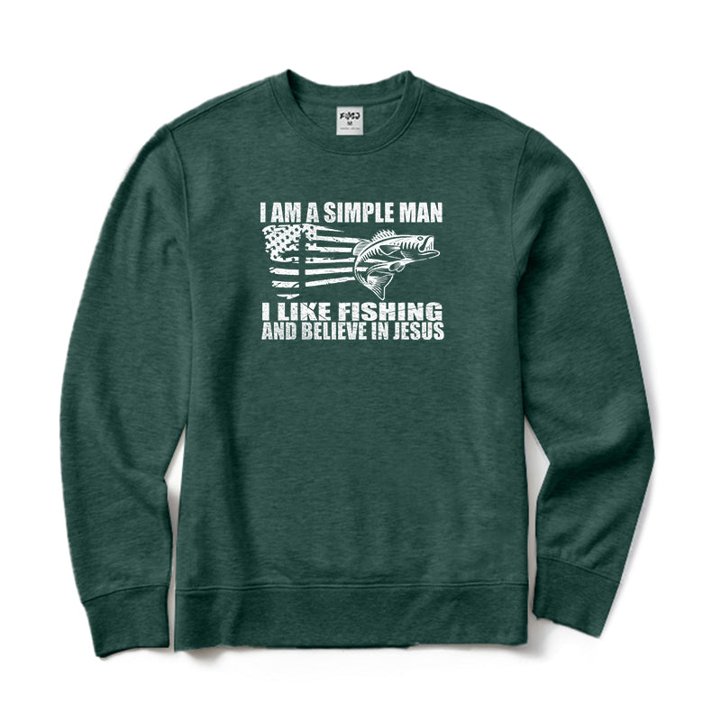 I Like Fishing and Believe in Jesus Crewneck Sweatshirt