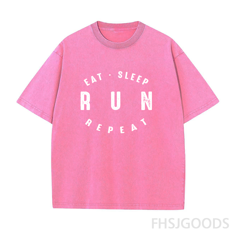 Eat Sleep Run Repeat Unisex Distressed T-Shirt