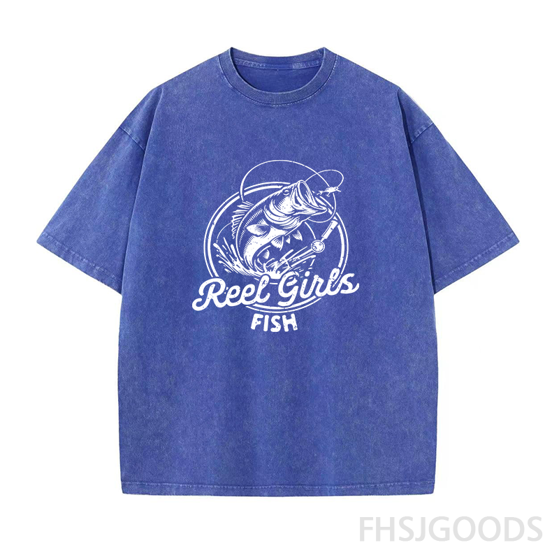 Reel Girls Fish Unisex Distressed T-Shirt
