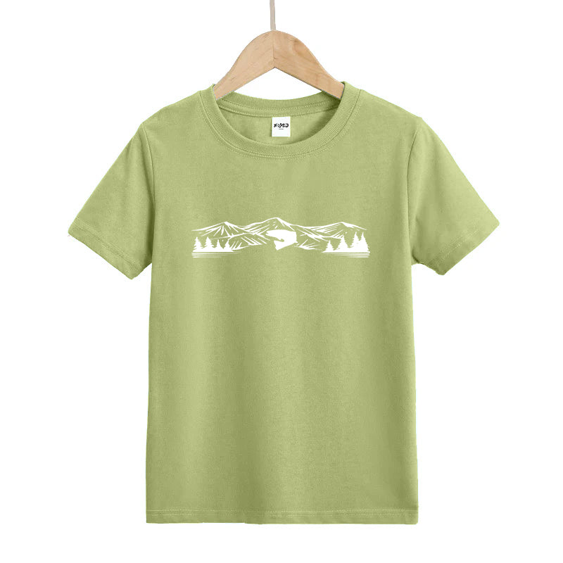 Fishing Scene Mountain Kids T-Shirt