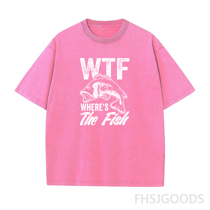 Wtf Wheres The Fish Unisex Distressed T-Shirt