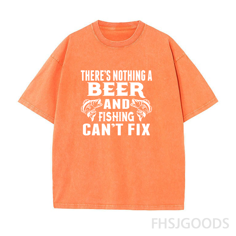 There's Nothing A Beer and Fishing Unisex Distressed T-Shirt