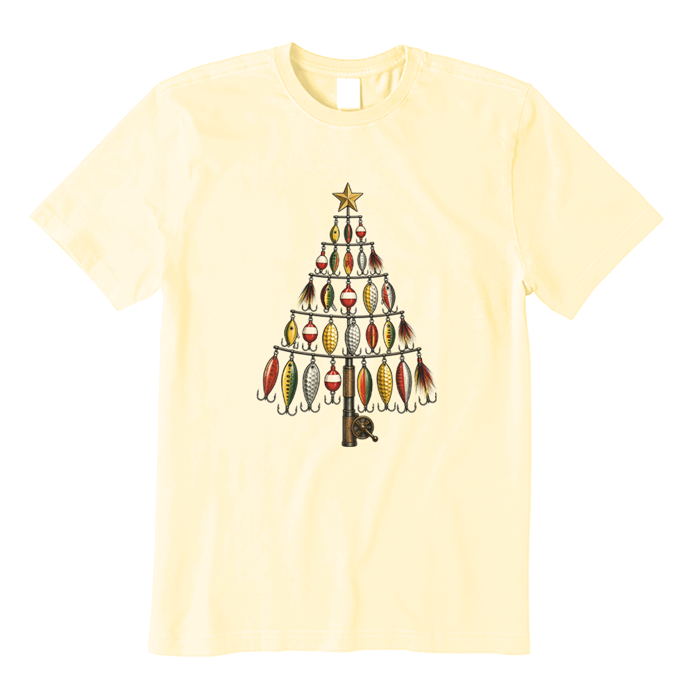 Fishing Lure Christmas Tree Fisherman T-Shirt