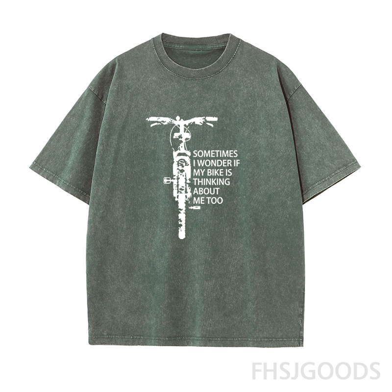 Sometimes I Wonder If My Bike Is Thinking about Me Too Unisex Distressed T-Shirt