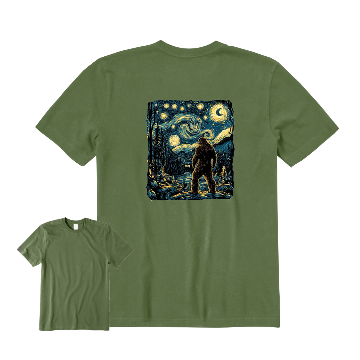 Tee Bigfoot Van Gogh Starry Night T-Shirt