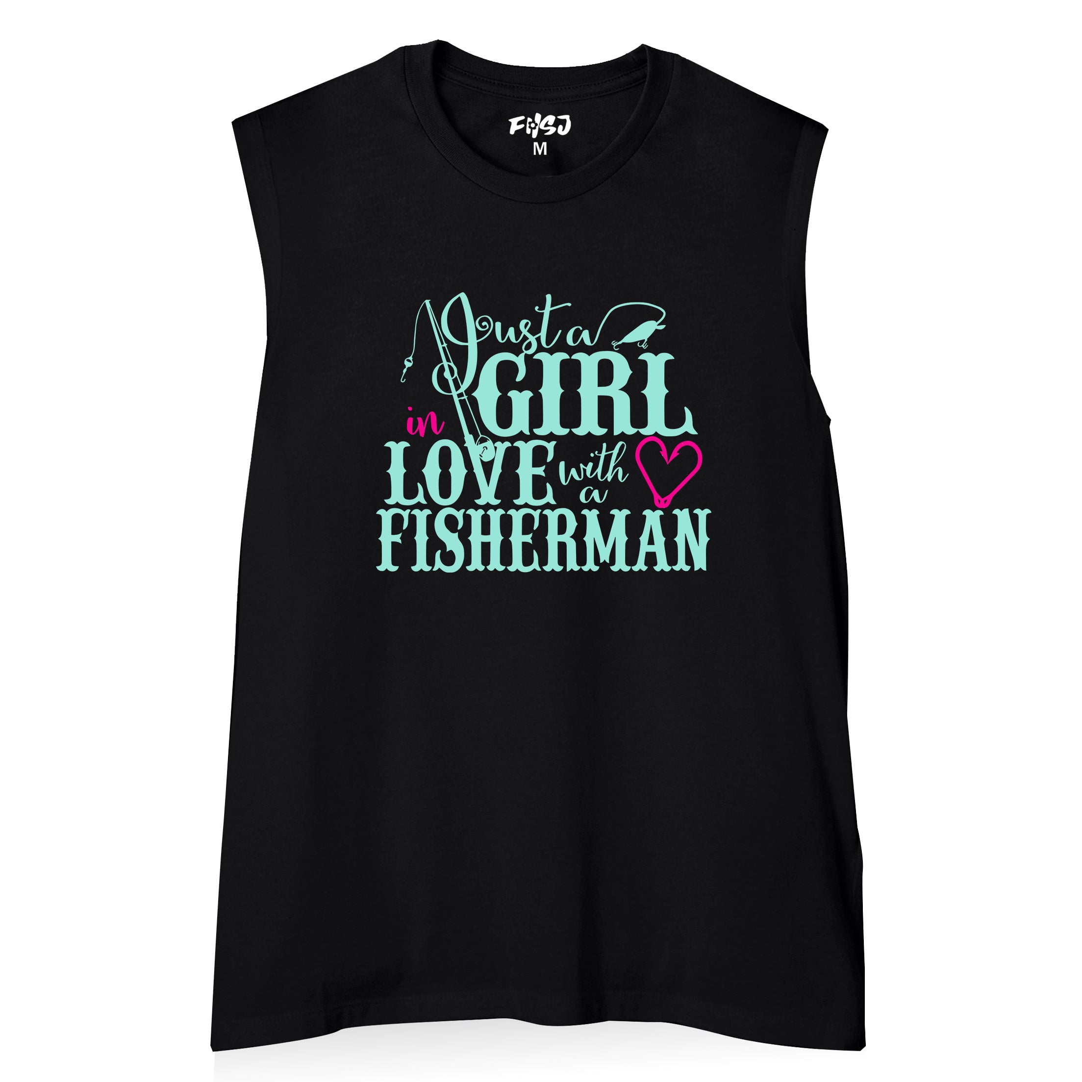 Women GIRL in LOVE with a FISHERMAN Tank Top