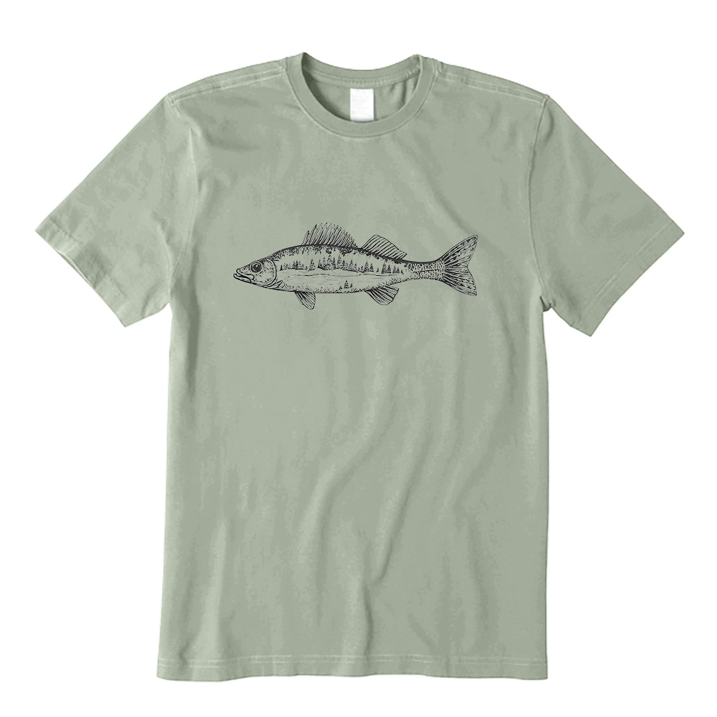 Walleye Fishing Scene T-Shirt