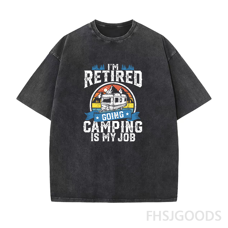 Retired Camping Unisex Distressed T-Shirt