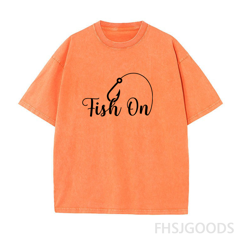 Fish On Fishing Unisex Distressed T-Shirt