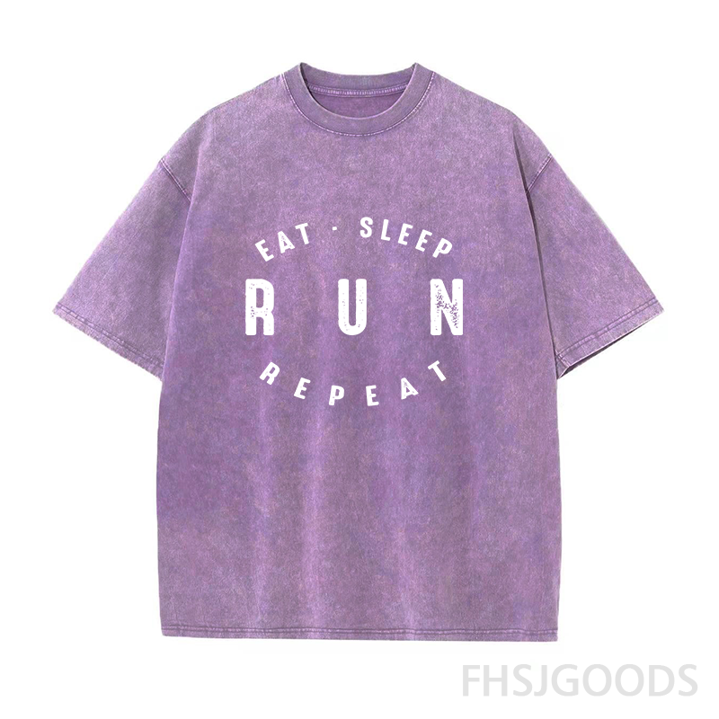 Eat Sleep Run Repeat Unisex Distressed T-Shirt