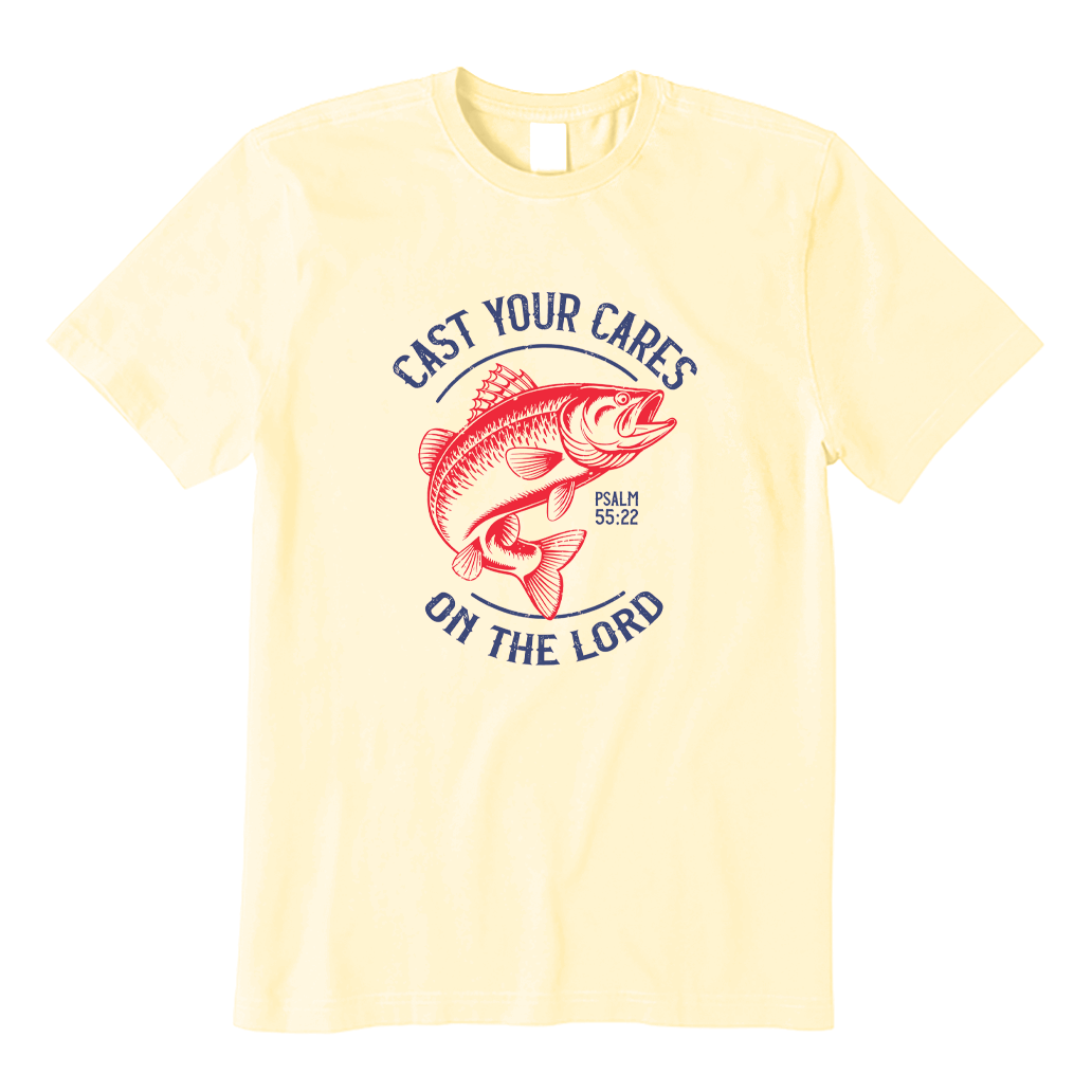 Cast Your Cares on The Lord Fishing T-shirt