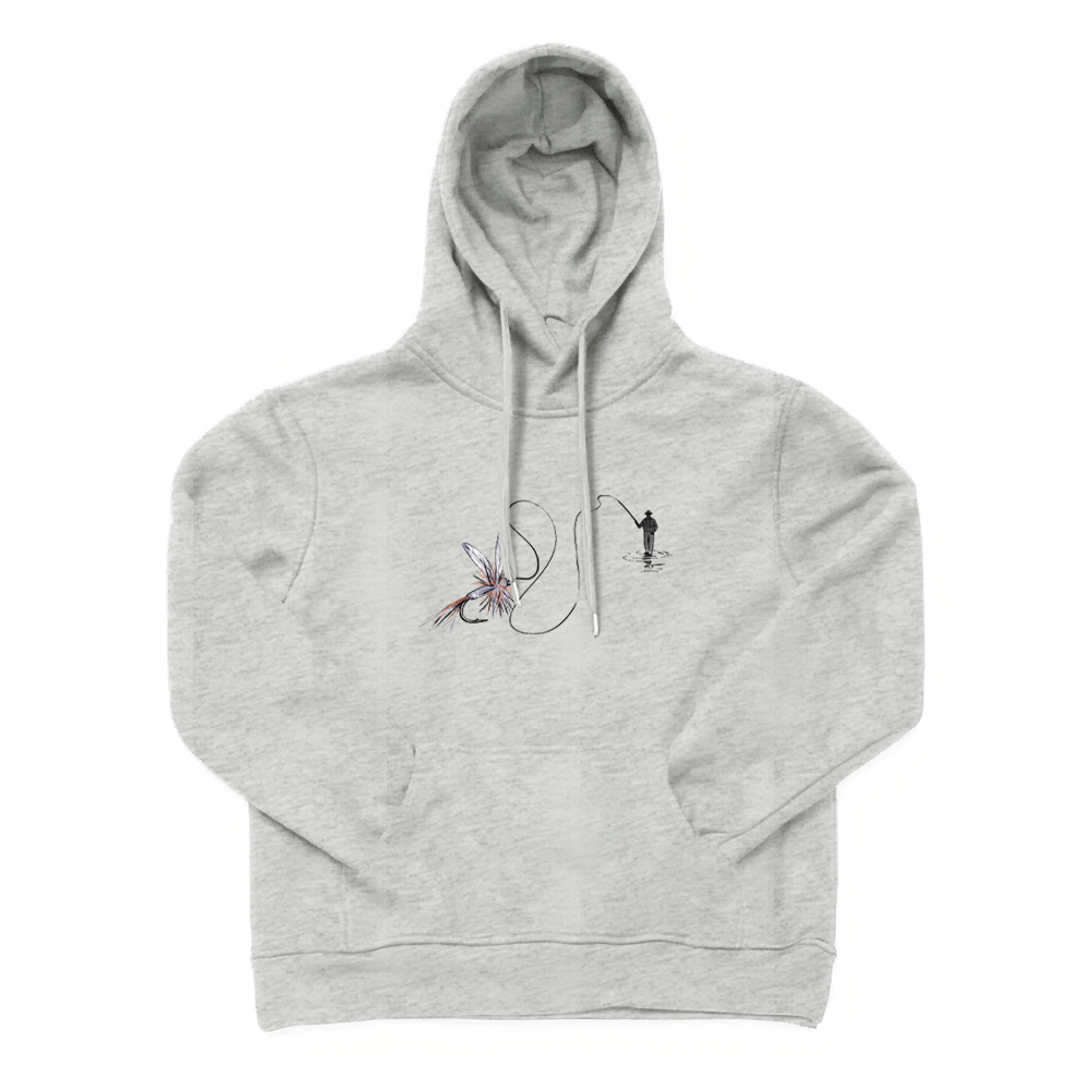 Vintage Fly Fisherman And Fly Pattern Hoodie