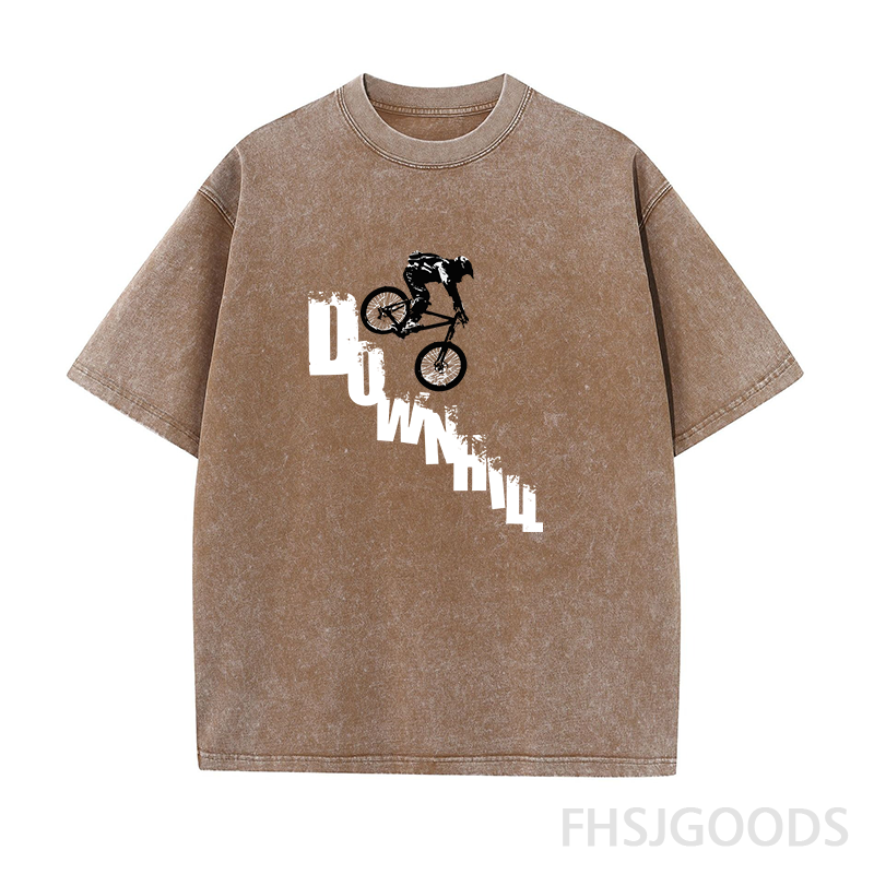 Mountain Bike Downhill Unisex Distressed T-Shirt