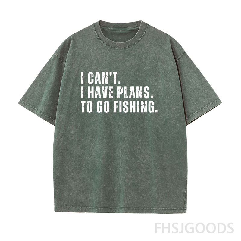 I Can't I Have Plans Go Fishing Unisex Distressed T-Shirt