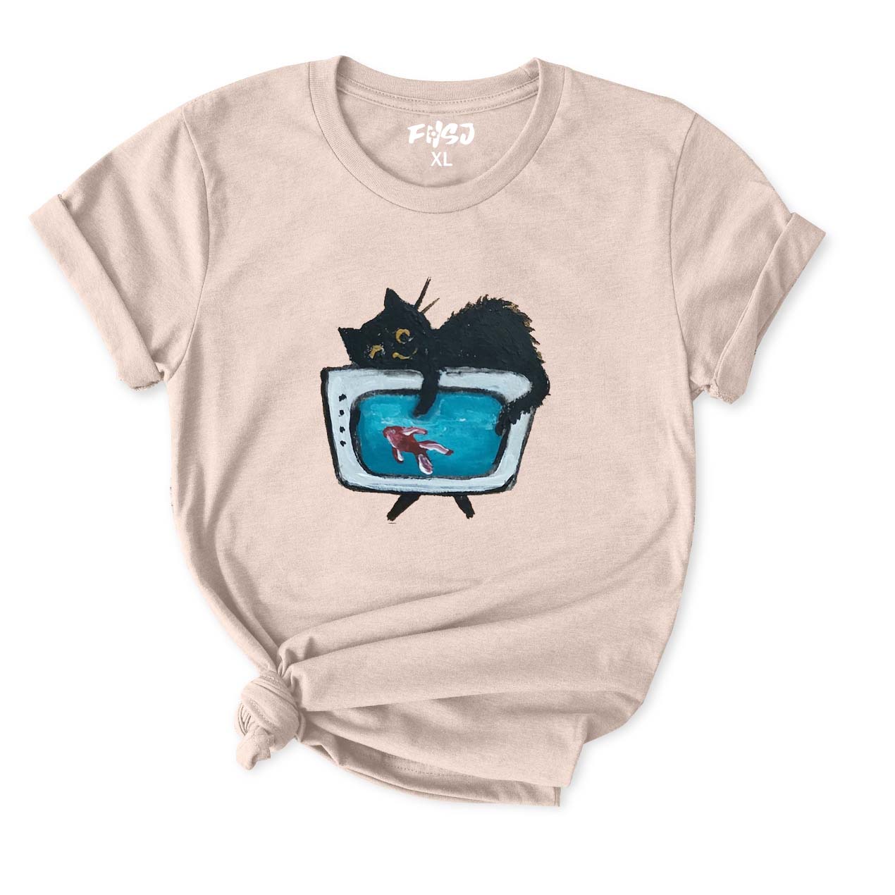 Cat and Fish T-Shirt for Women