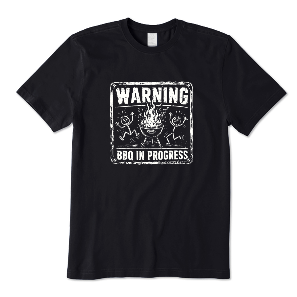 BBQ In Progress Warning Sign T-shirt