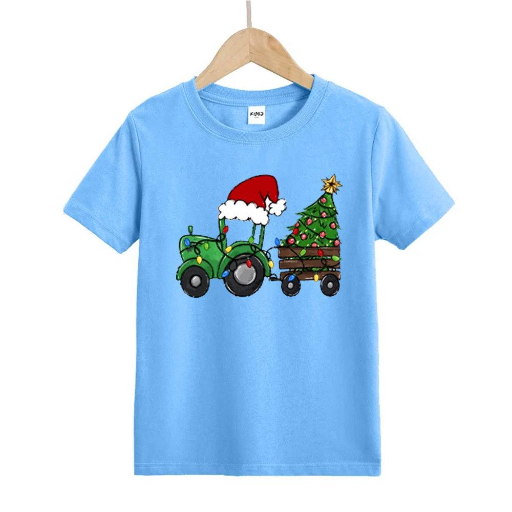 Christmas Tractor Kids T-Shirt