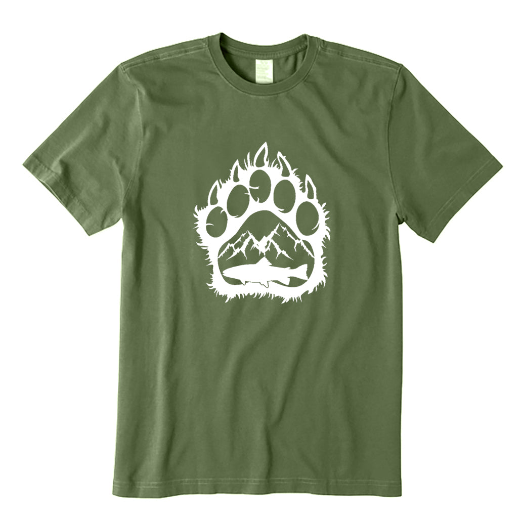 Fishing Landscape and Dog Paws T-Shirt
