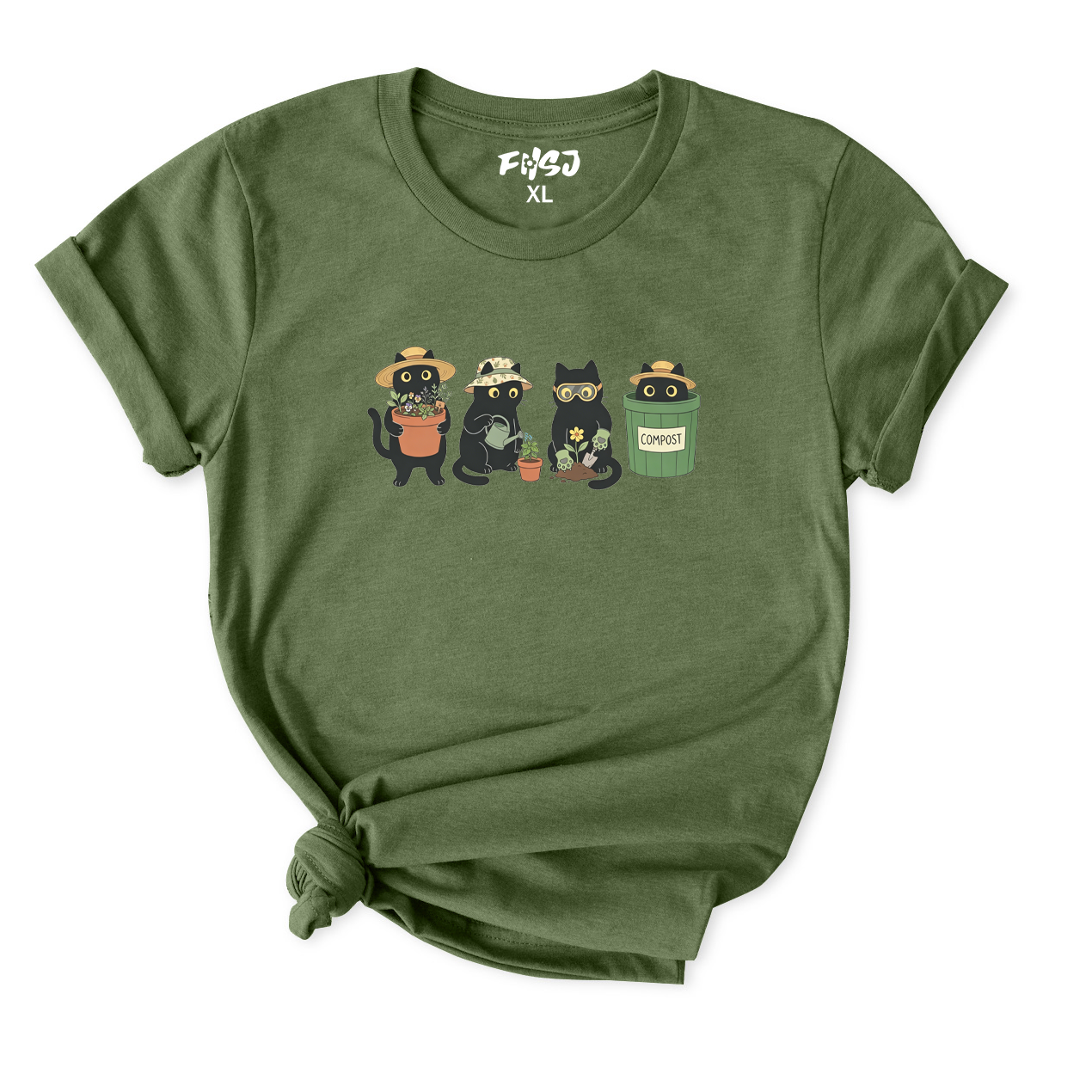 Cute Cat Gardeners T-Shirt for Women