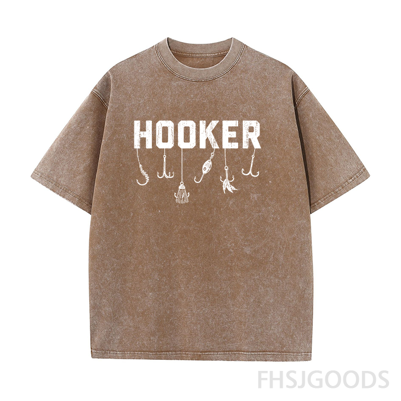Fishing Hooker Unisex Distressed T-Shirt
