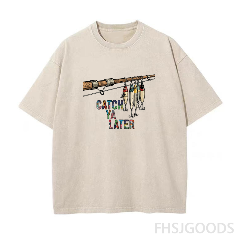 Catch Ya Later Fishing Unisex Distressed T-Shirt