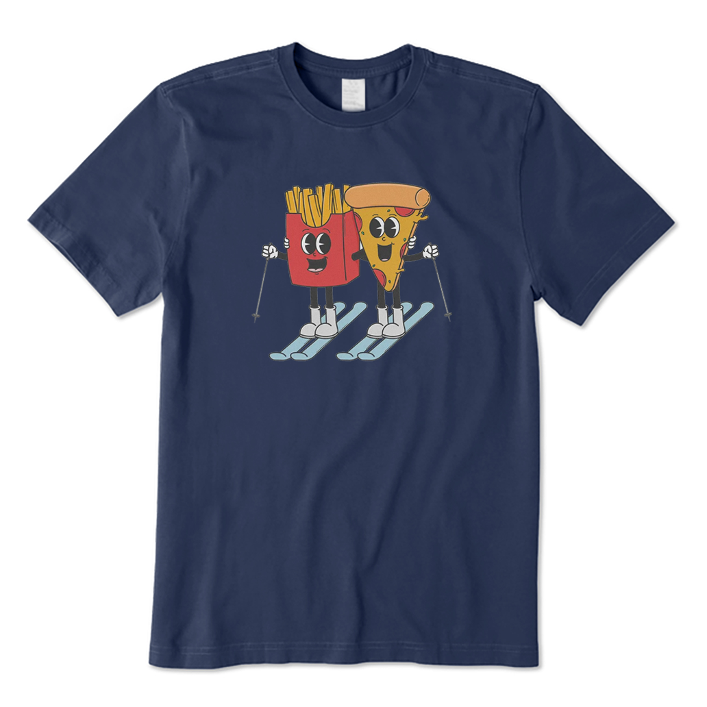 Pizza and French Fry Skiing T-shirt