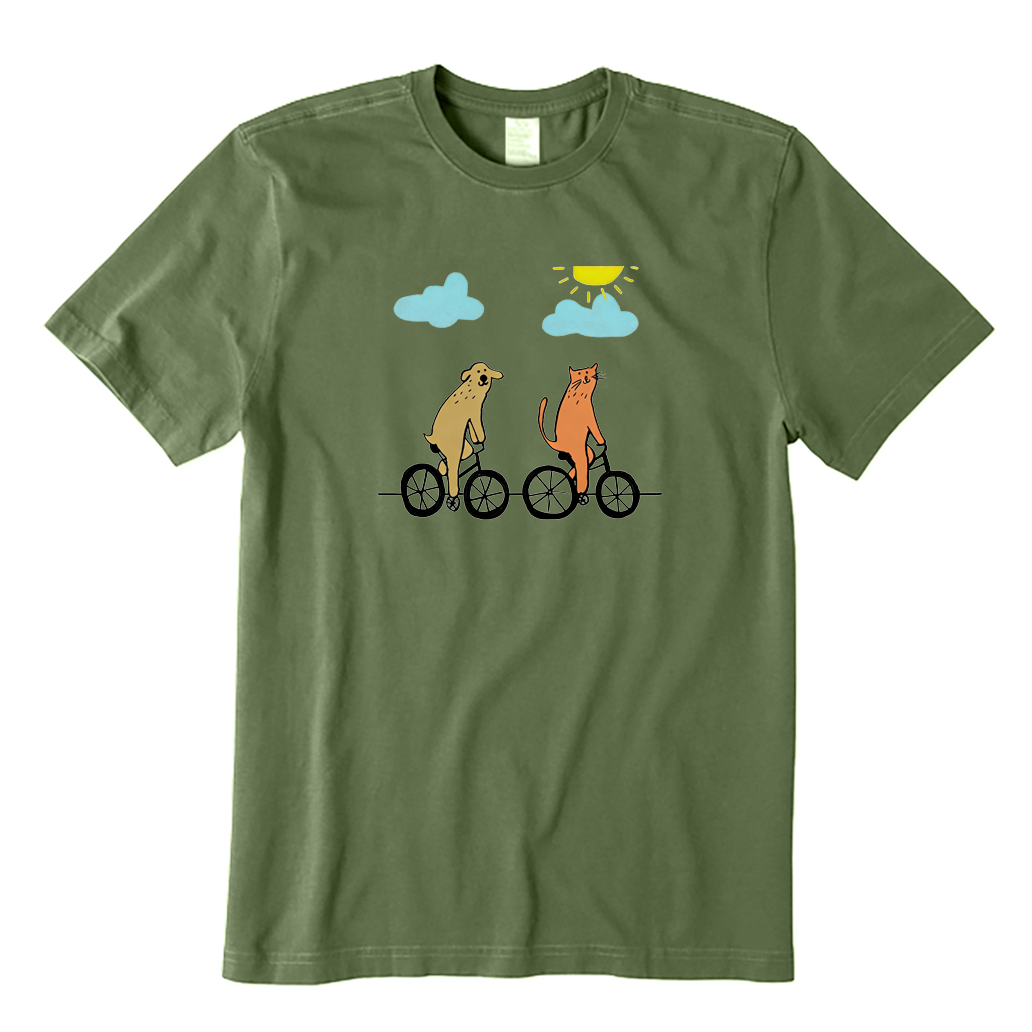 Dog & Cat on Bikes T-Shirt